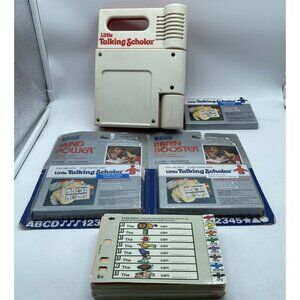 Vintage 1989 Vtech Little Talking Scholar Toy Original Set And 3 Expansion Sets